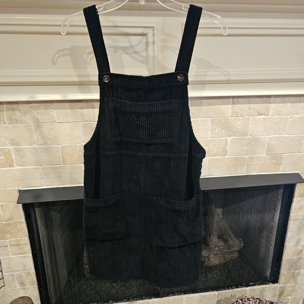 Wild Fable Medium Black Corduroy Overall Style Dress Womens